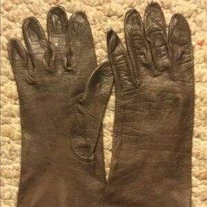Vtg MICHEL SWISS Womens Leather Sz 6 Brown Gloves